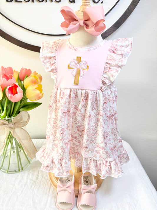 Cross & Bows Applique Dress