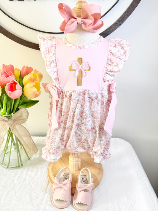 Cross & Bows Applique Bubble