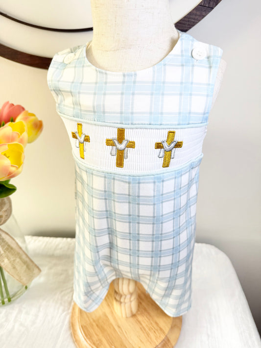 Cross Smocked Plaid Jonjon