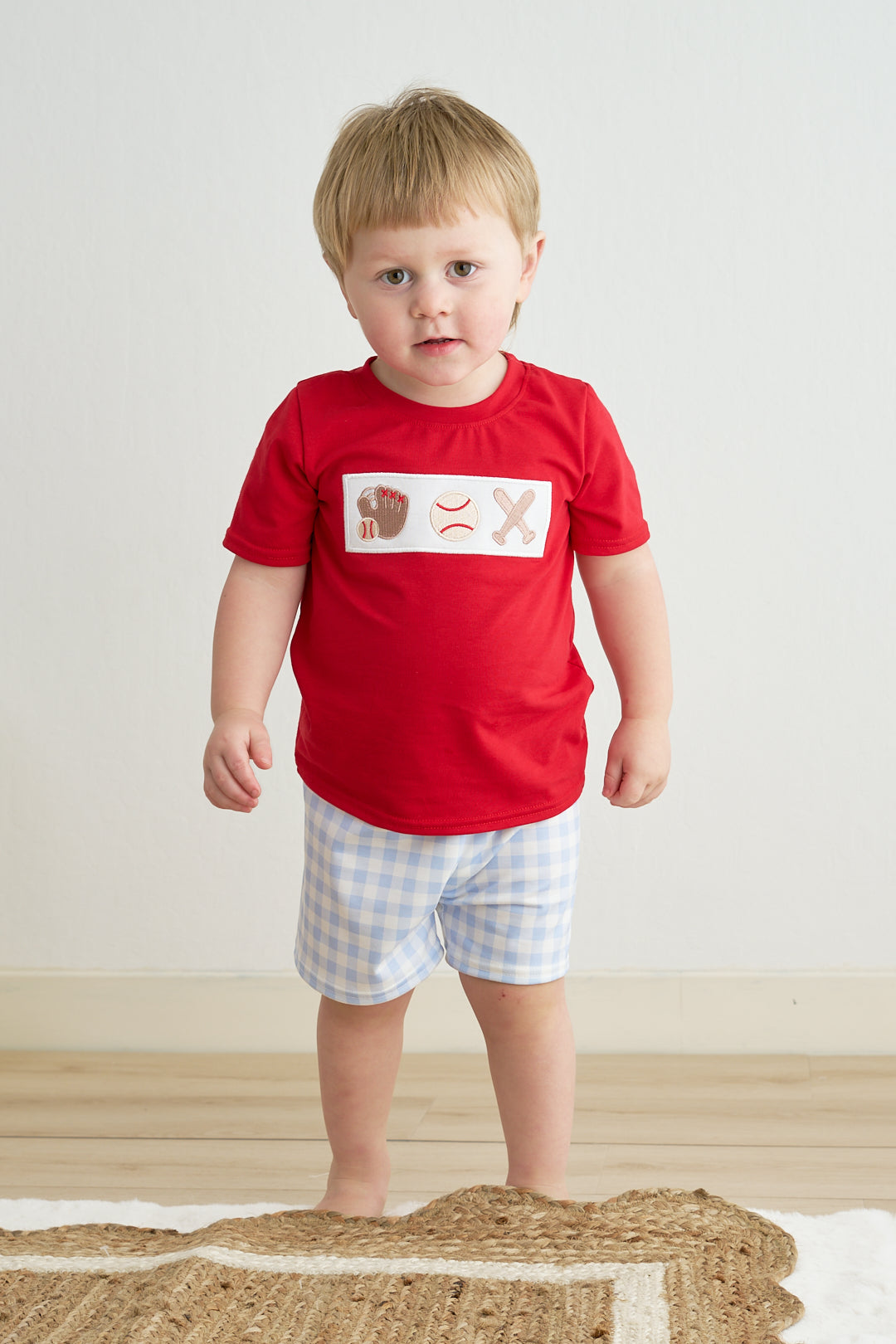 Blue Baseball Embroidered Set