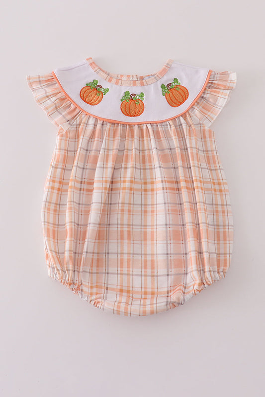 Orange Plaid Pumpkin Bubble