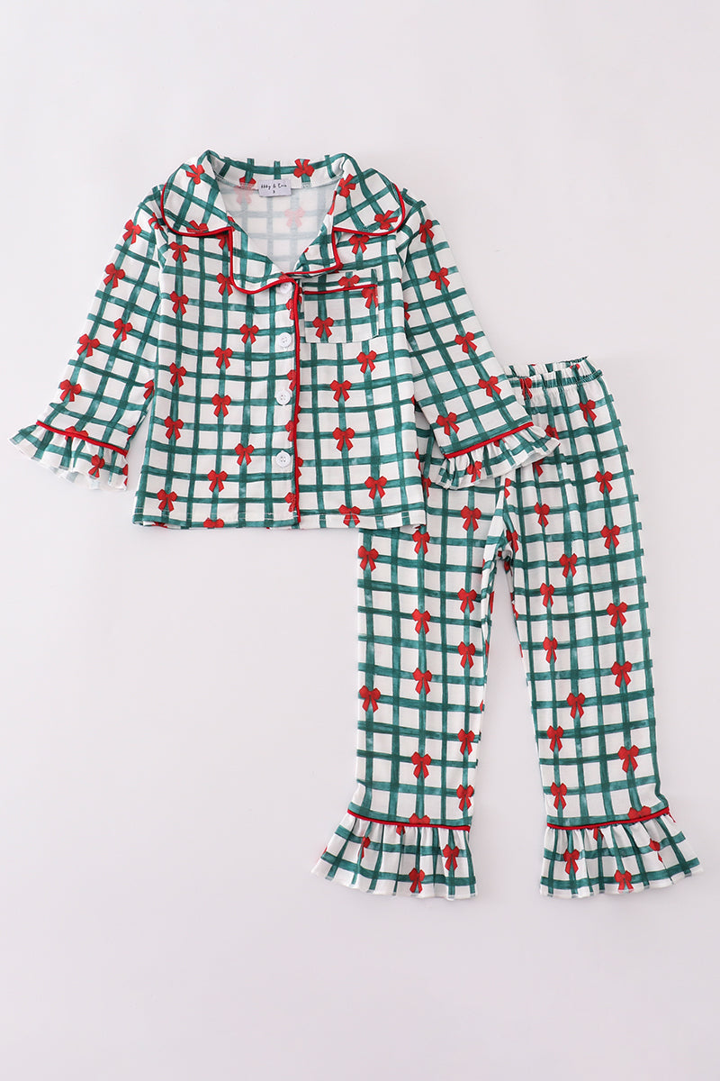 Bow Plaid Pajama Set