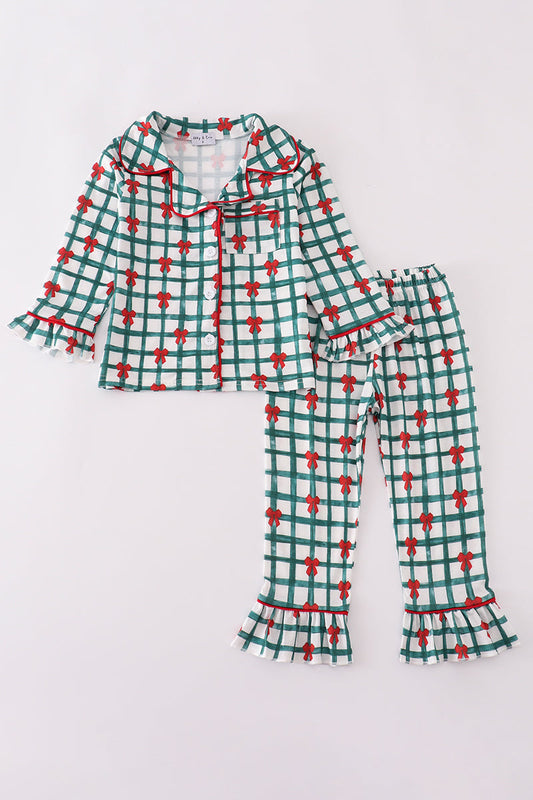 Bow Plaid Pajama Set