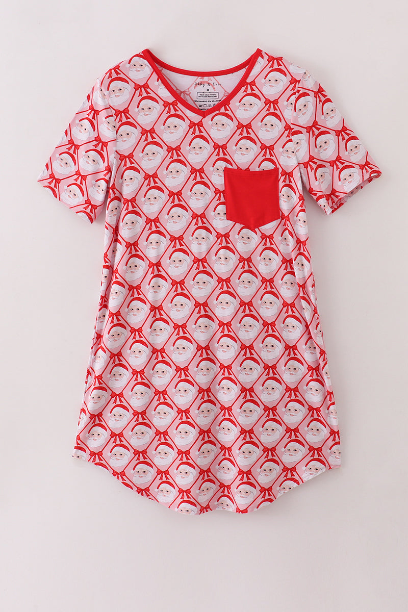 Red Santa Bamboo Adult Gown