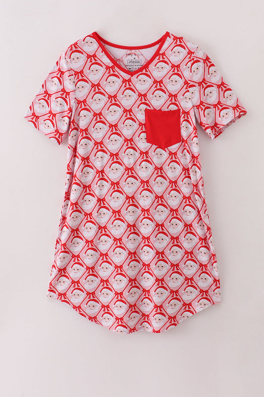 Red Santa Bamboo Adult Gown