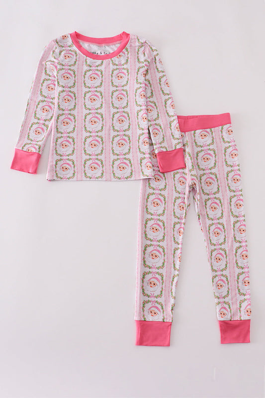 Pink Santa Claus Bamboo Pajama Set