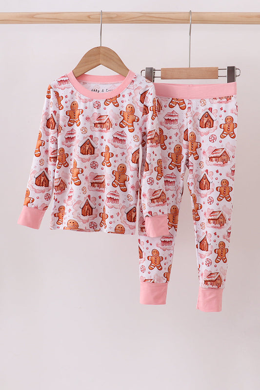 Pink Gingerbread Bamboo Pants Set