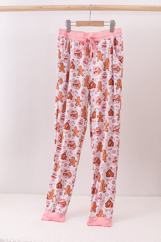 Pink Gingerbread Adult Bamboo Pants