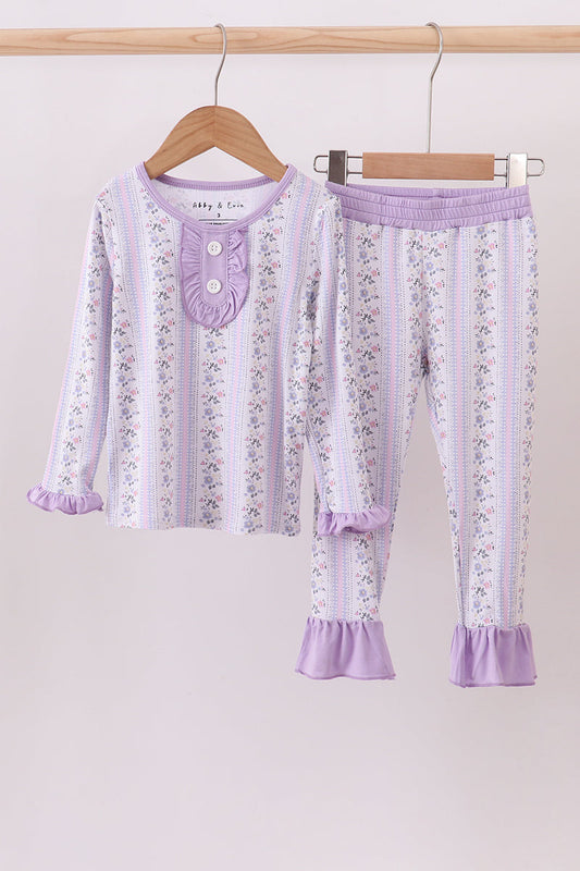 Lavender Floral Bamboo Pajama Set