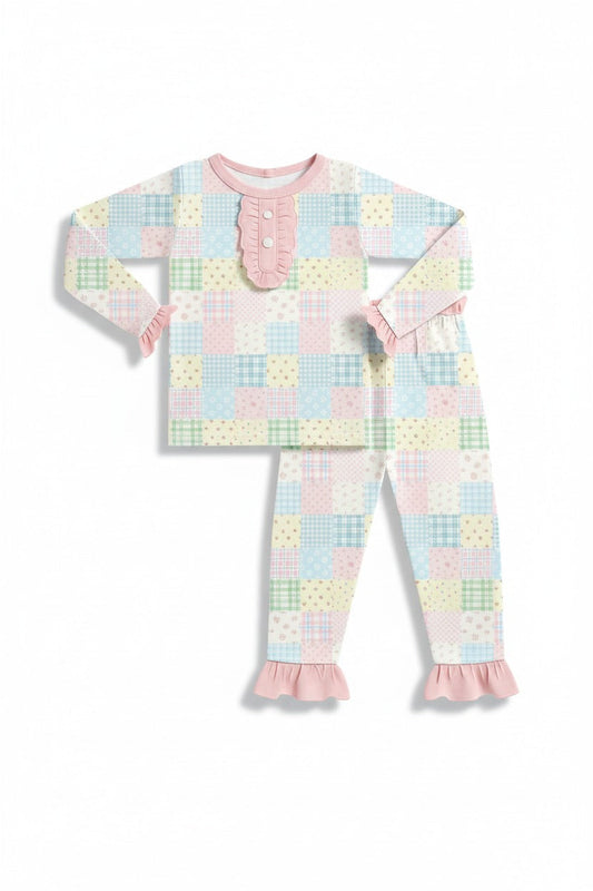 Floral Patchwork Bamboo Pajama Pants Set