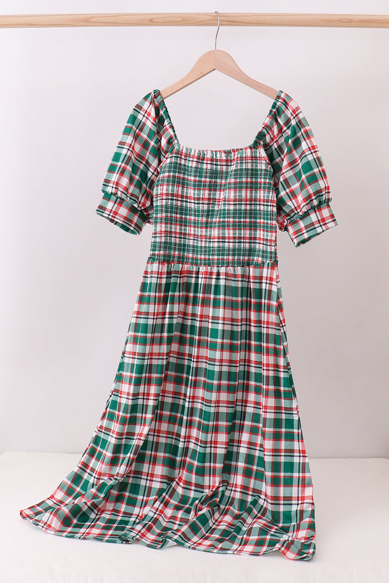 Adult Christmas Plaid Dress