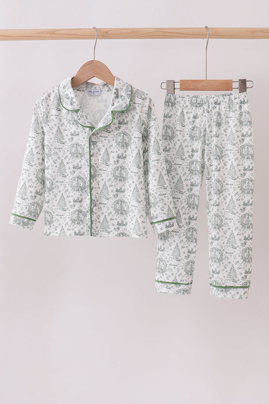 Green Christmas Pajama Pants Set