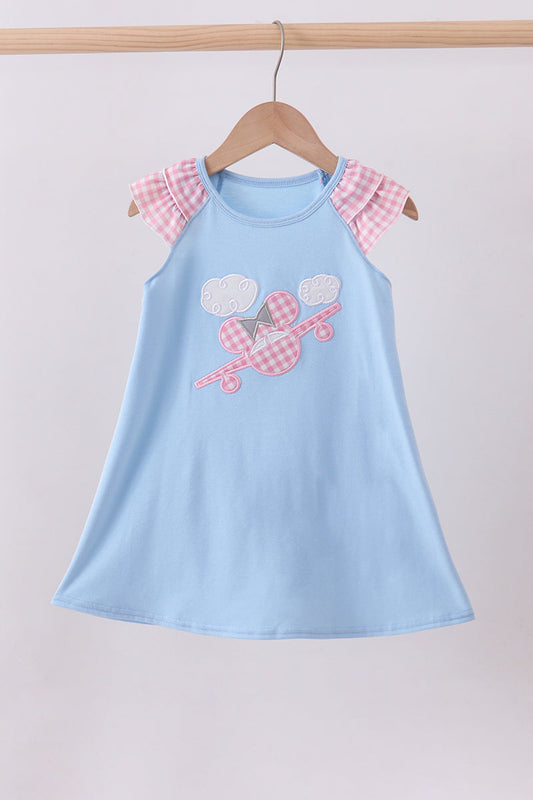 Minnie Plane Applique Ruffle Dress