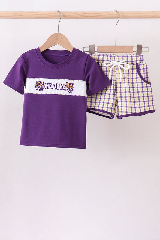 Geaux Smocked Shorts Set
