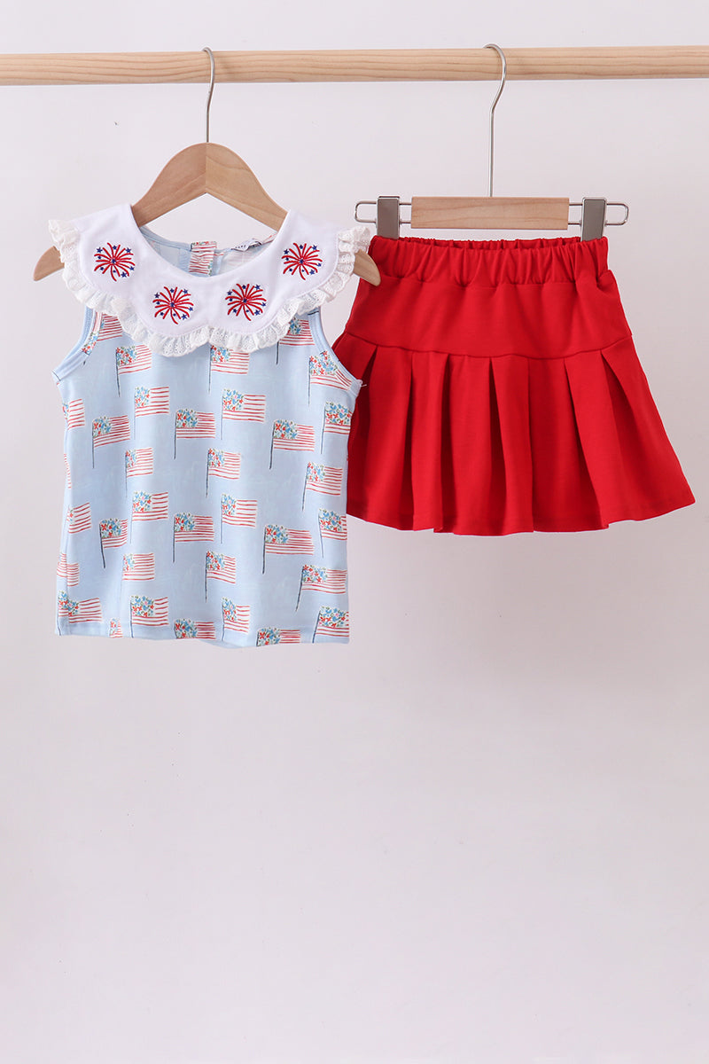 Firework Embroidered Skort Set