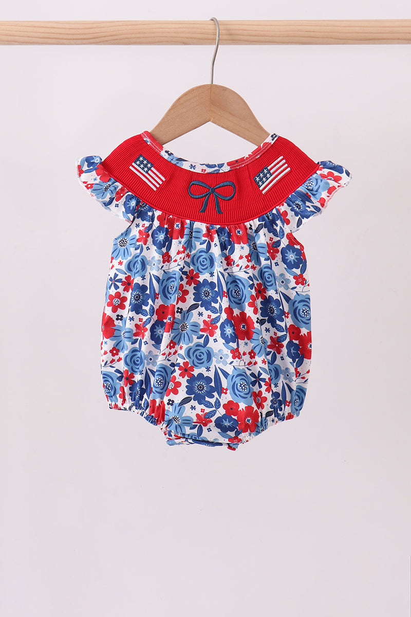 USA Floral Smocked Bubble
