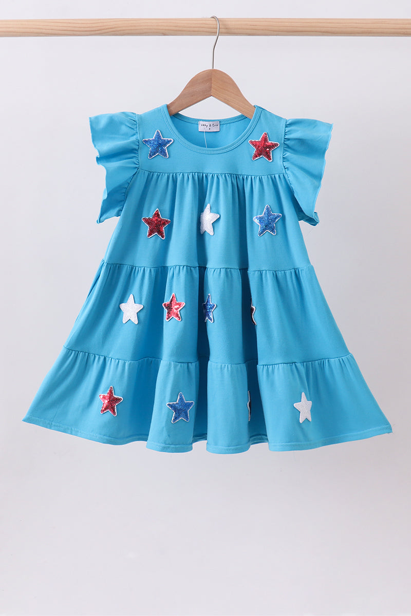Blue Stars Sequin Dress