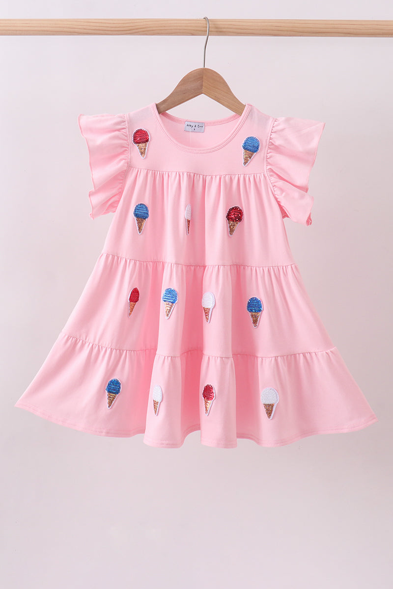 Pink Ice Cream Sequin Dress