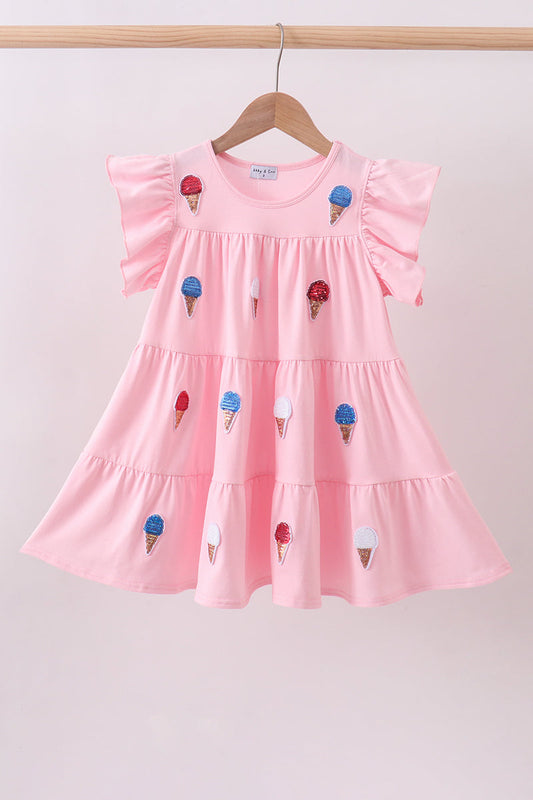 Pink Ice Cream Sequin Dress