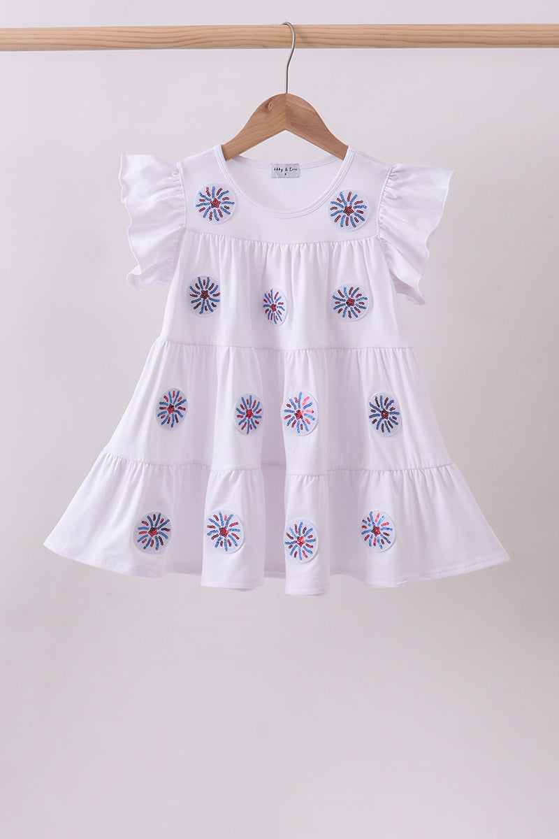 White Firework Sequin Dress