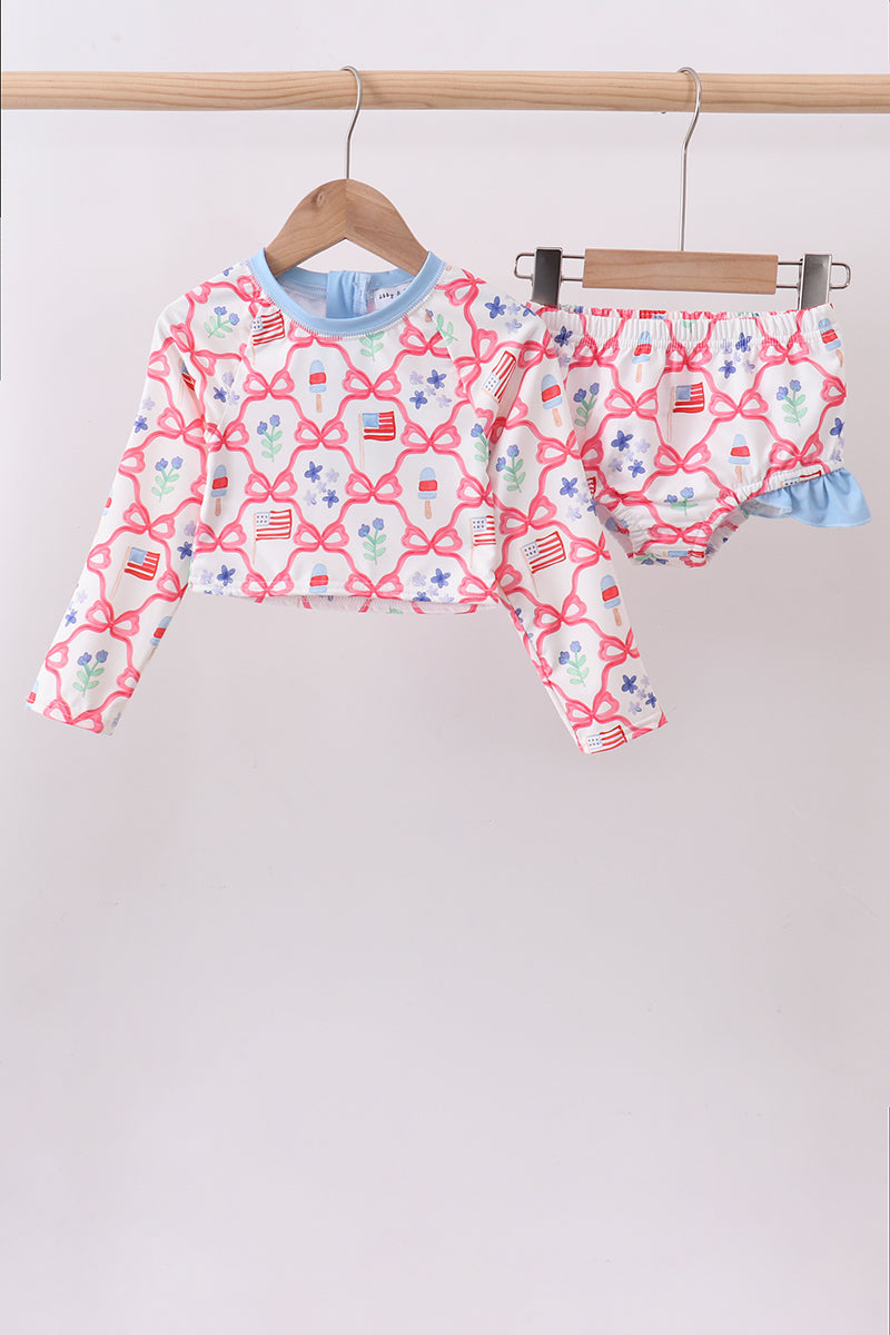 Patriotic Watercolor Swimsuit