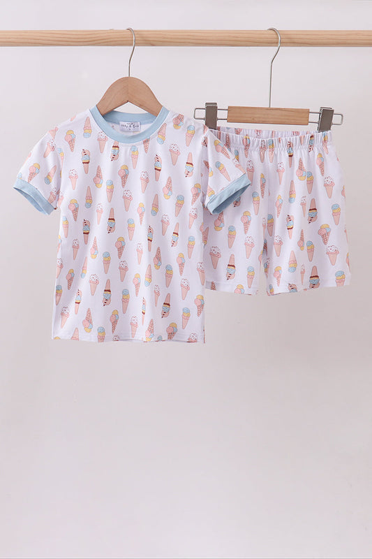 Blue Ice Cream Bamboo Pajama Set