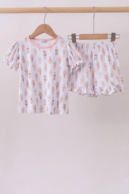 Pink Ice Cream Bamboo Pajama Set