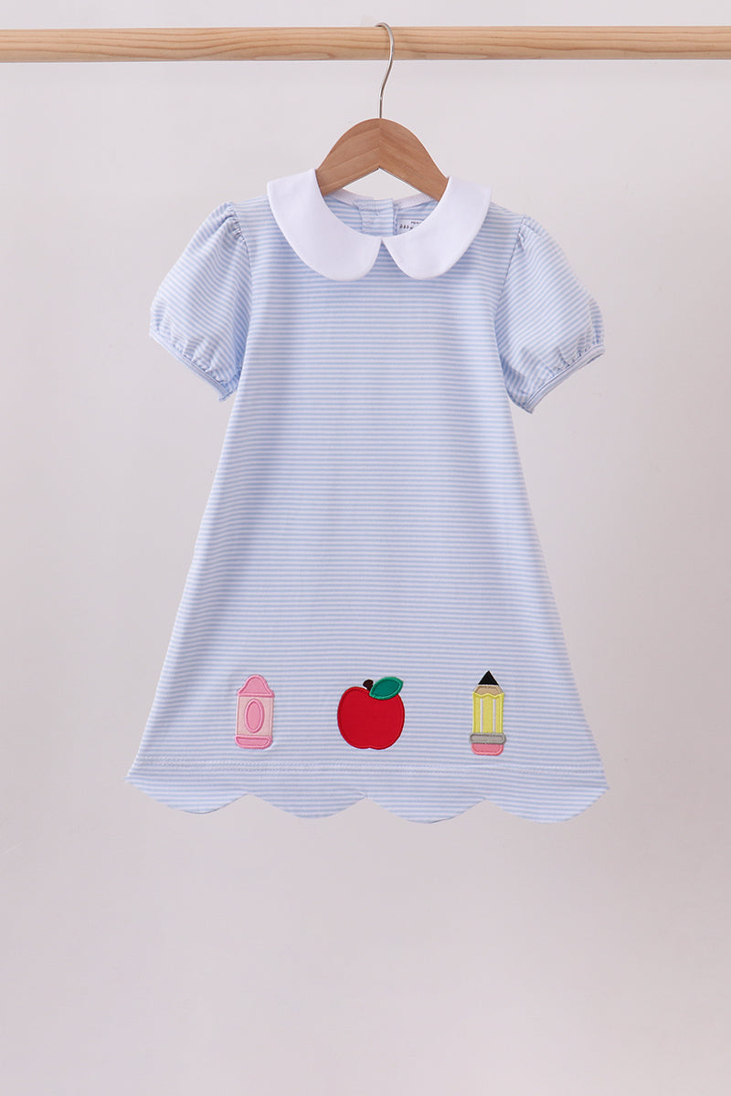 Scalloped Appliqué School Dress