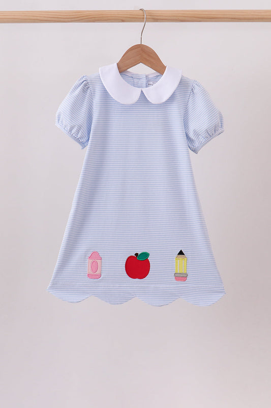 Scalloped Appliqué School Dress