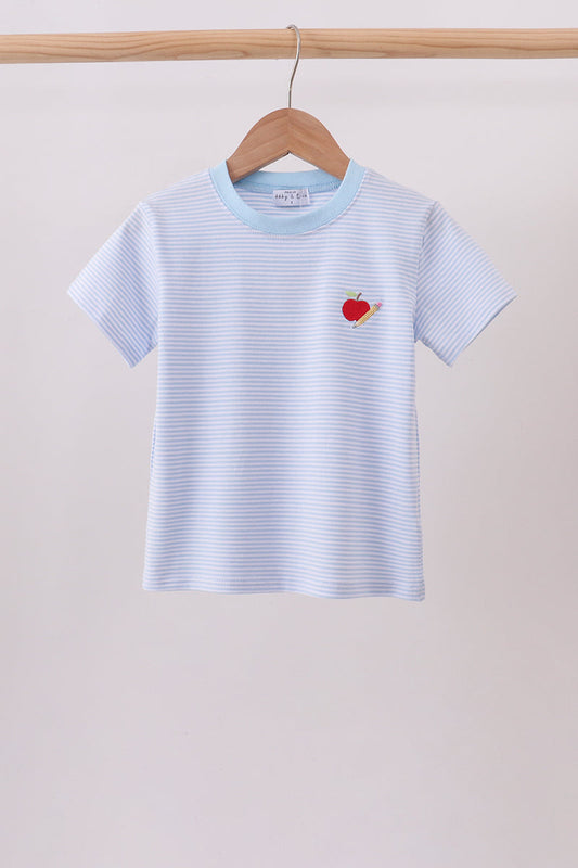 Apple & Pencil Embroidered Top