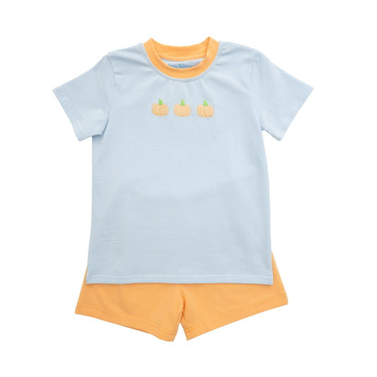 Blue Pumpkin Shorts Set