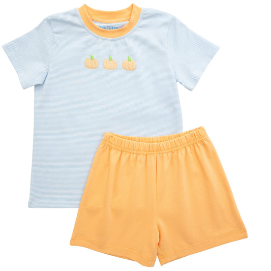 Blue Pumpkin Shorts Set