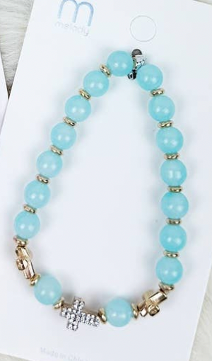 Soft Tone Cross Charm Bracelet