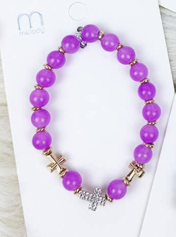 Soft Tone Cross Charm Bracelet