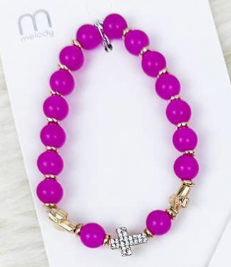 Soft Tone Cross Charm Bracelet