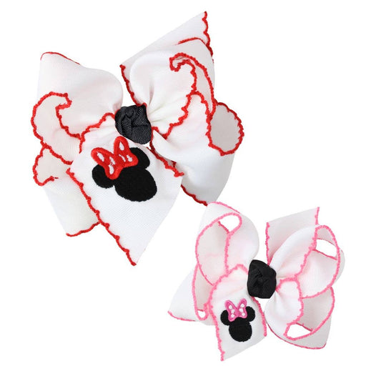 5.5” Minnie Crochet Edge Hair Bows (2 colors)