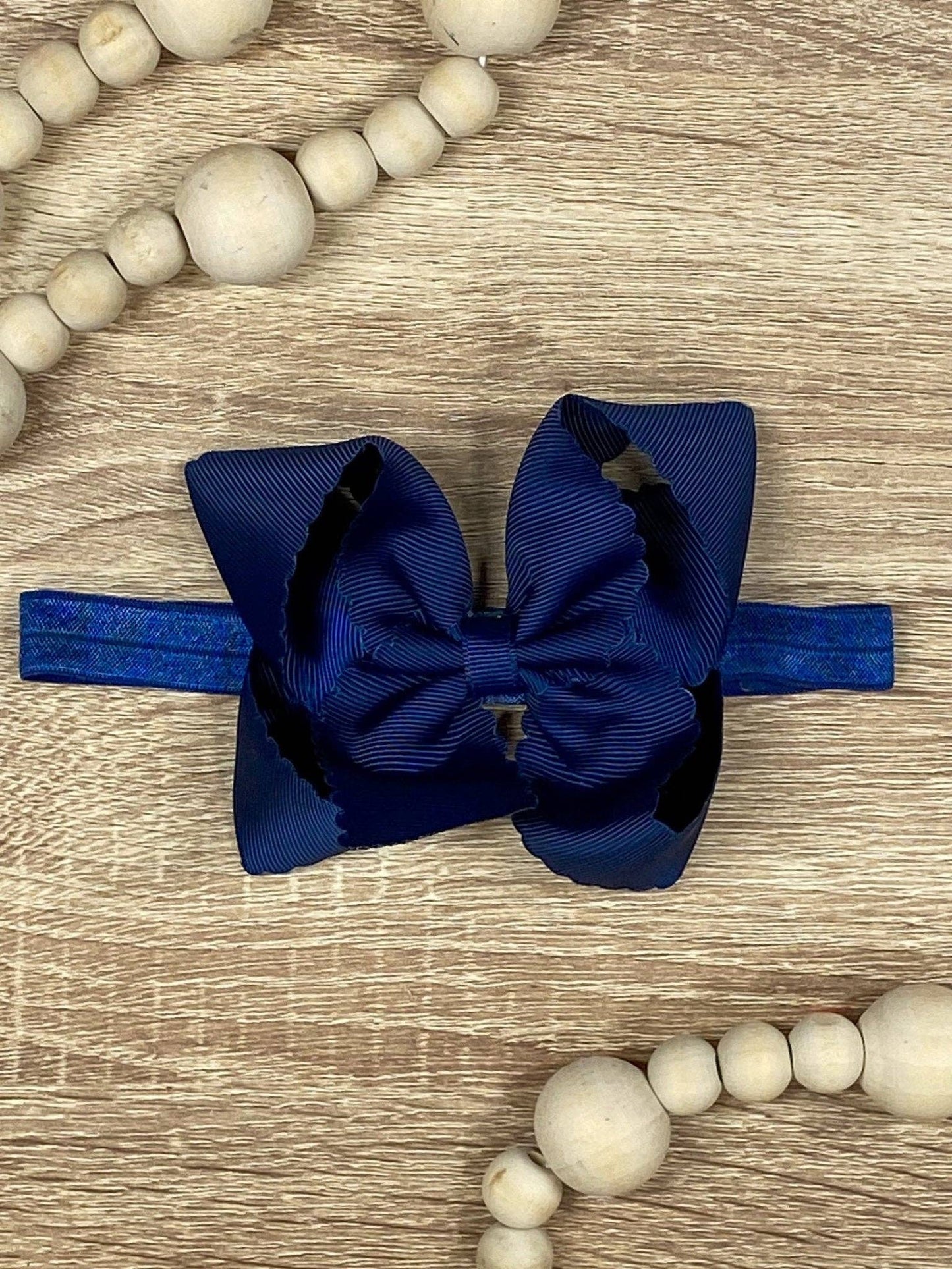 Classic Scalloped Bow - Headband - 4.5" (3 colors)