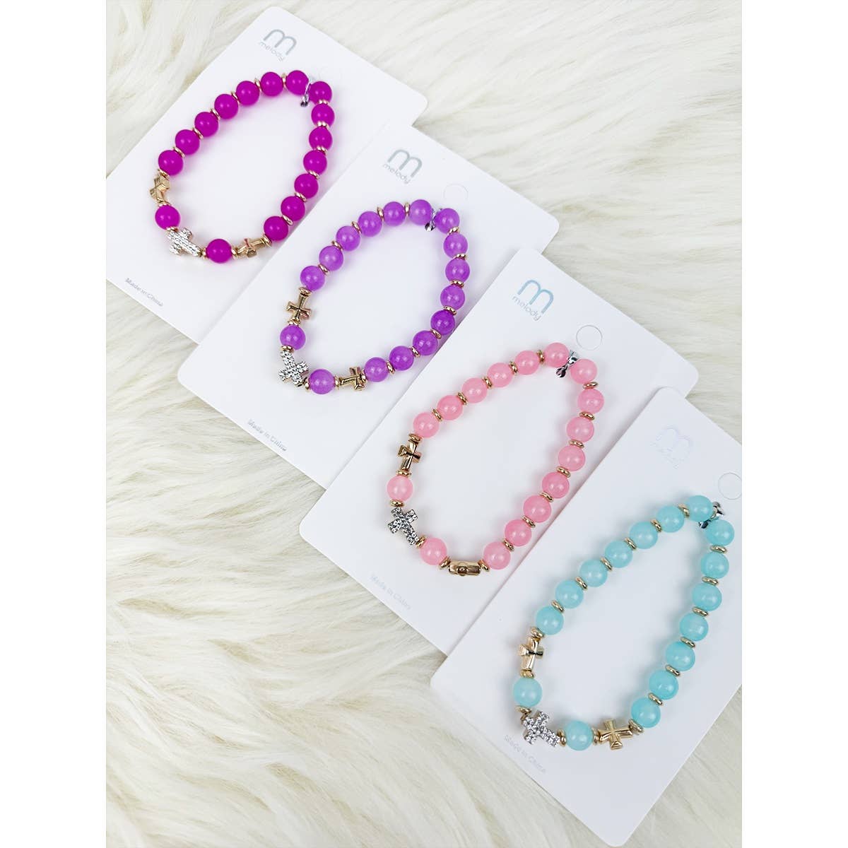Soft Tone Cross Charm Bracelet