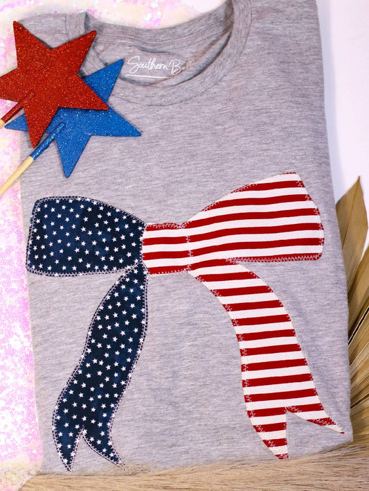 Flag Bow Appliqué Graphic Tee