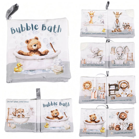 Bubble Bath 10-Page Crinkle Cloth Book for Babies & Toddlers