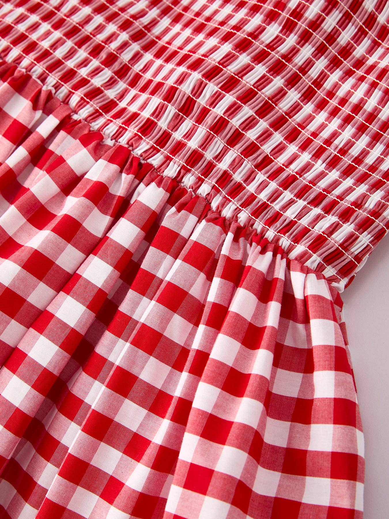 Red Gingham Sleeveless Adult Dress