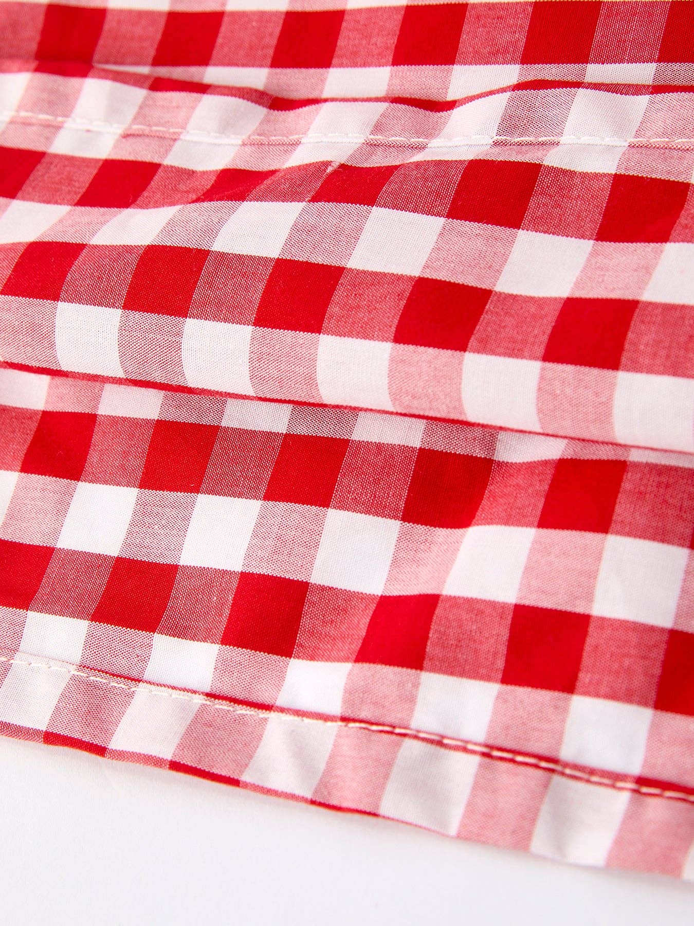 Red Gingham Sleeveless Adult Dress