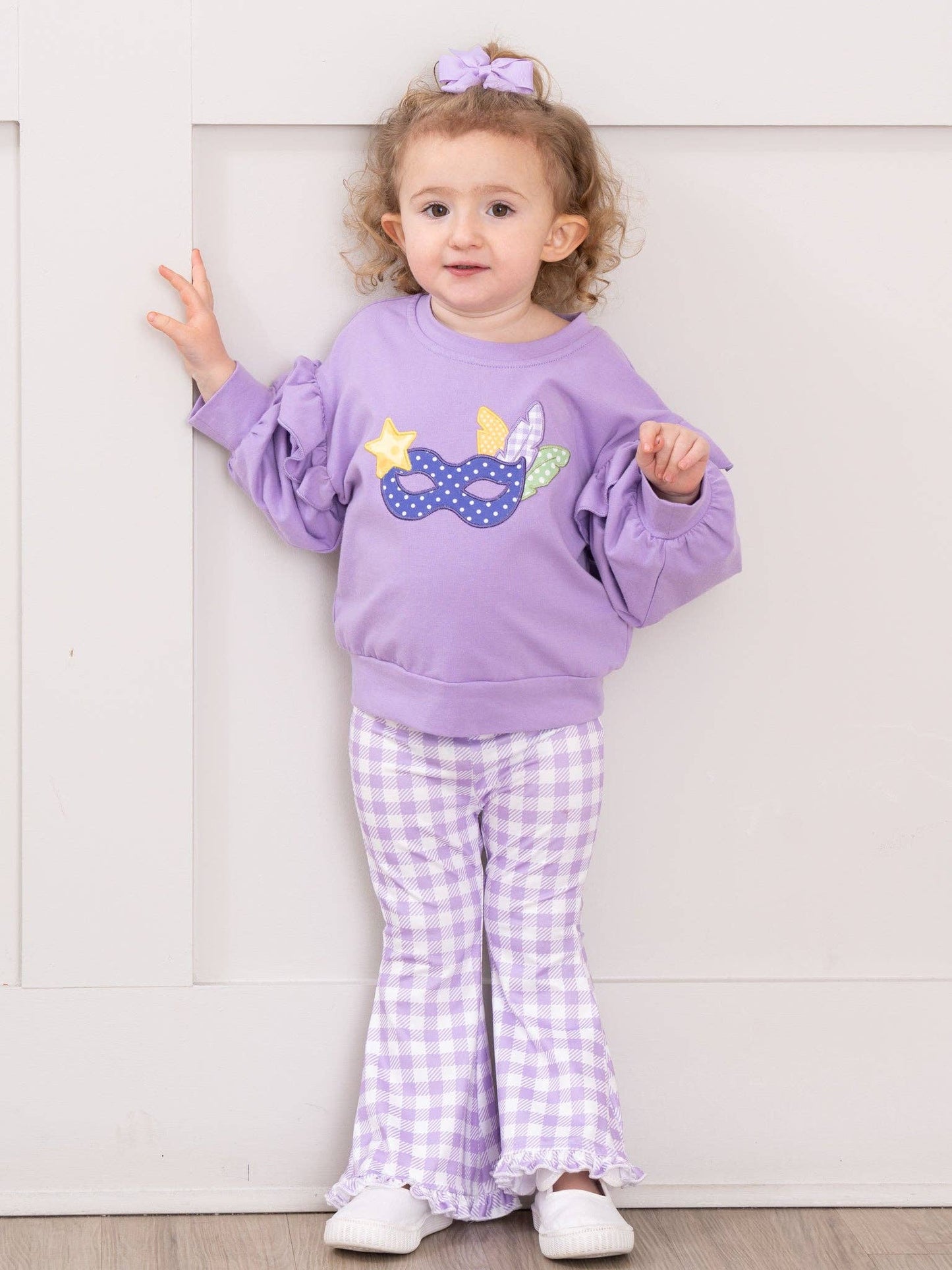 Masked Magic Embroidered Bell Bottom Outfit