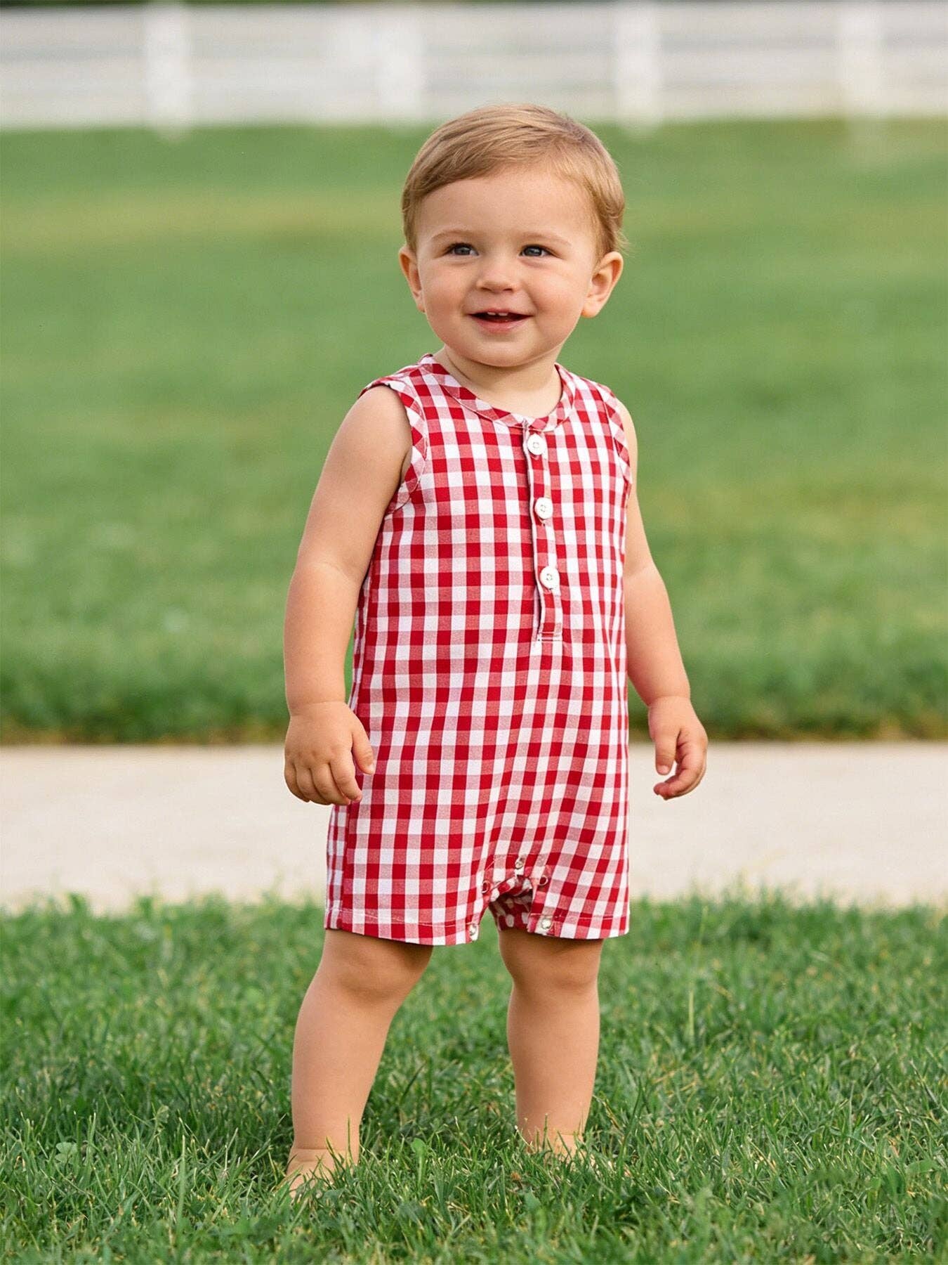Red Gingham Romper