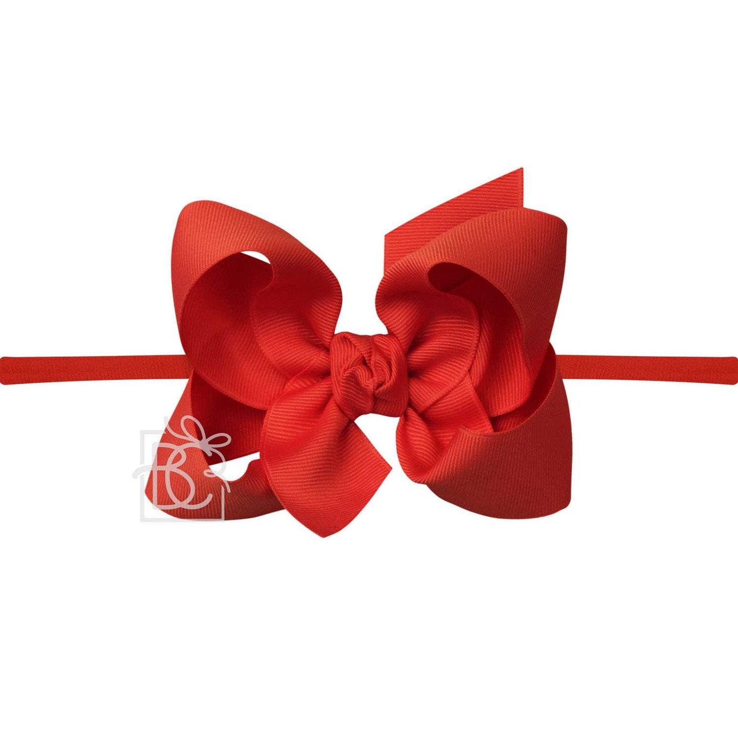 1/4" NYLON PANTYHOSE HEADBAND W/SIGNATURE GROSGRAIN BOW