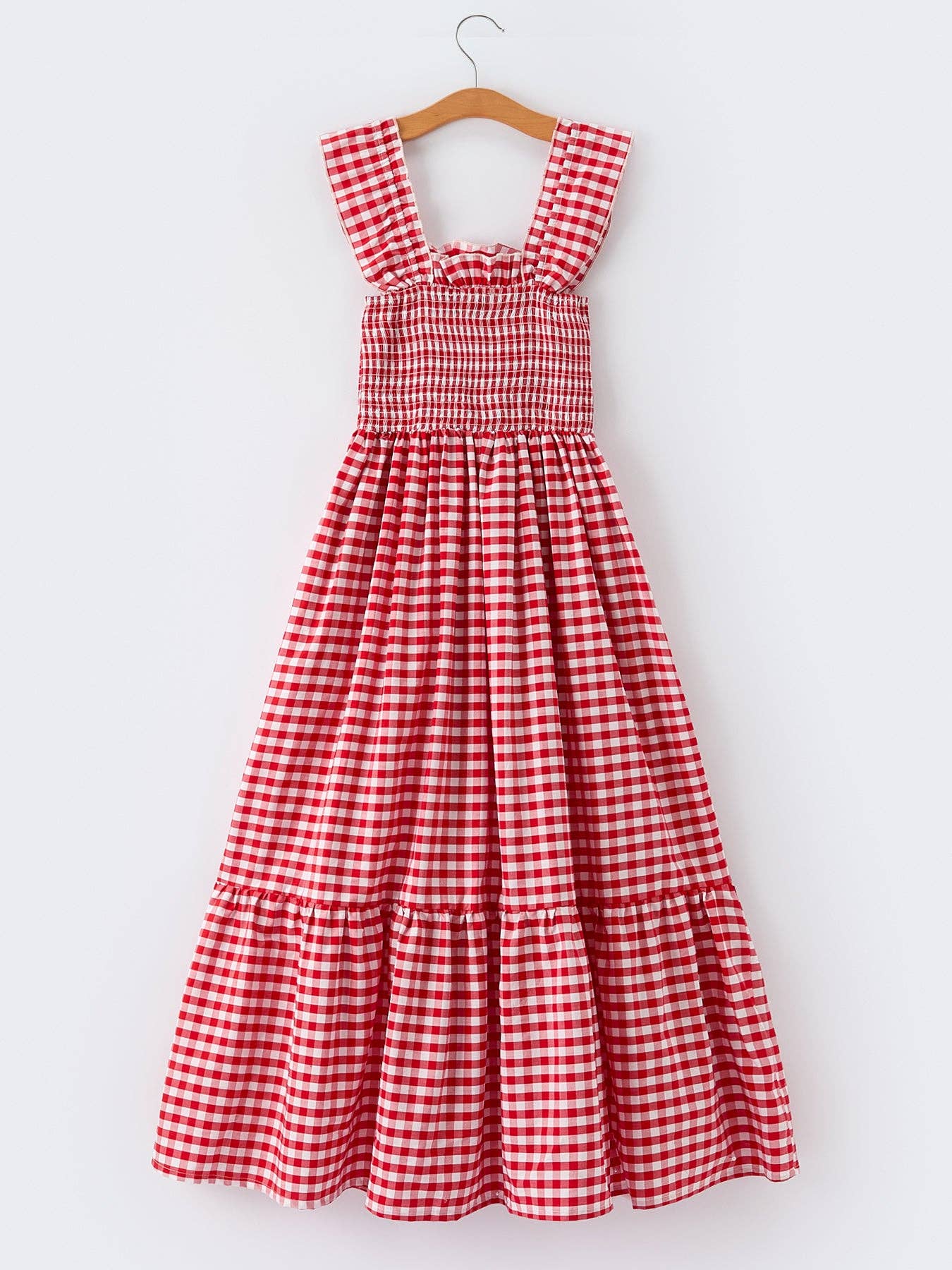 Red Gingham Sleeveless Adult Dress
