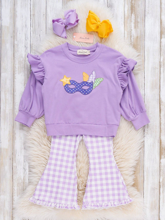 Masked Magic Embroidered Bell Bottom Outfit