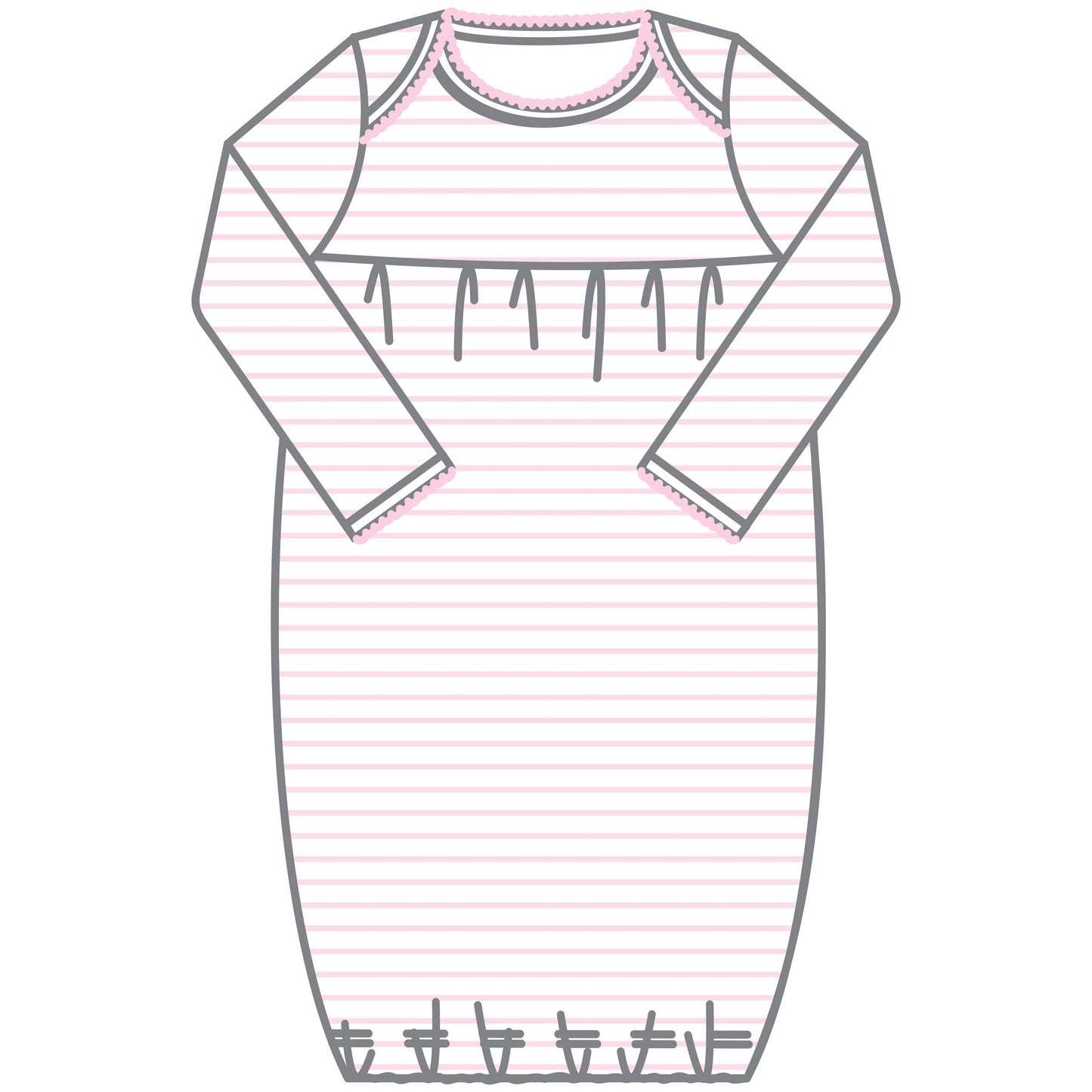 Mini Stripes Gown - Pink