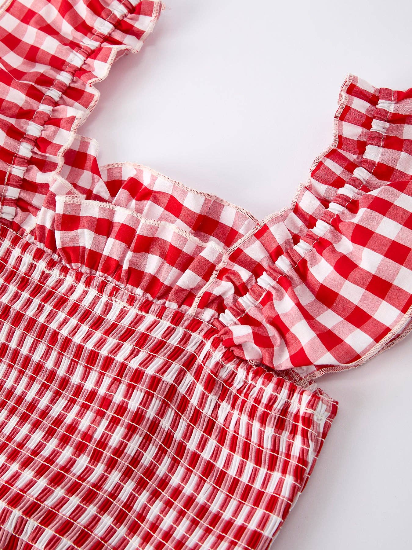 Red Gingham Sleeveless Adult Dress