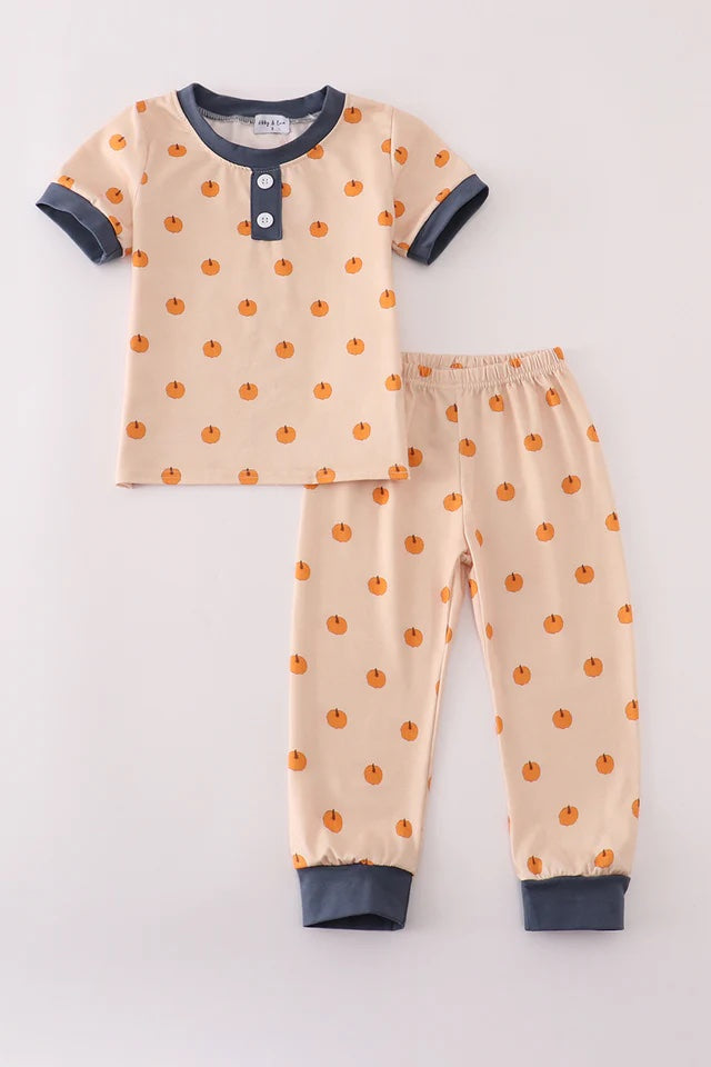 Pumpkin Pajama Pants Set